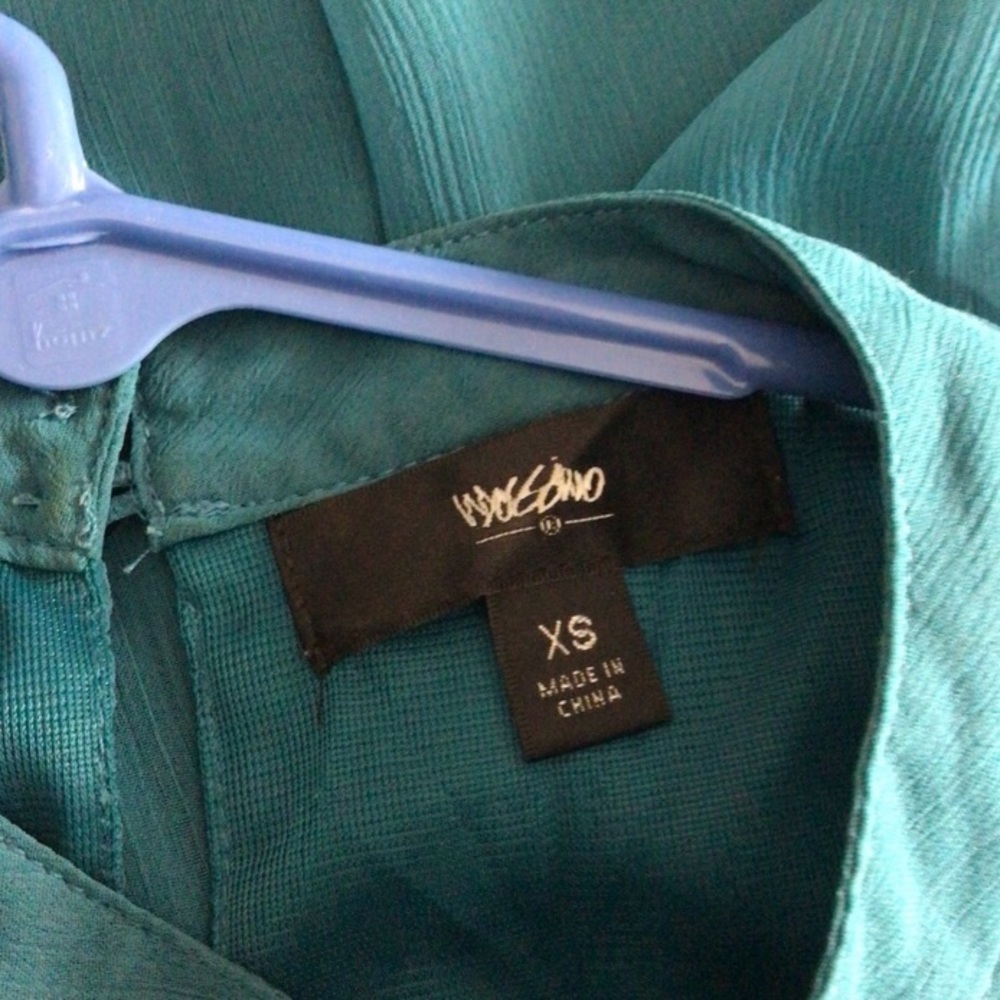 Mossimo teal turquoise aqua ruffle career sleeveless blouse top women’s size XS - Picture 4 of 5